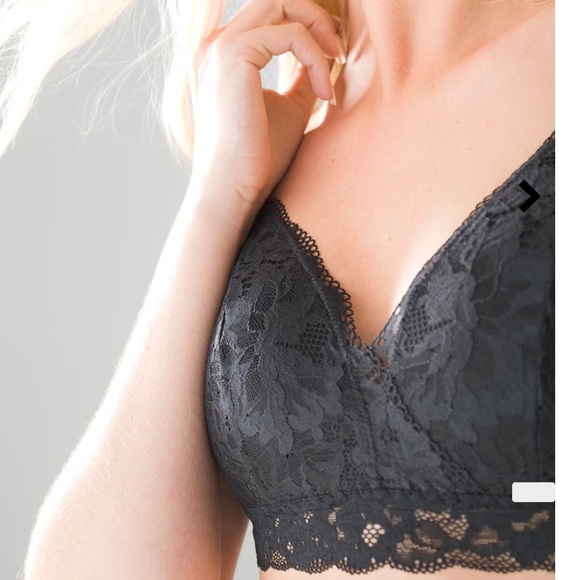 NWT Soma Signature Lace Longline Wireless Lined Bralette L Excalibur Grey #0465 - Picture 14 of 14